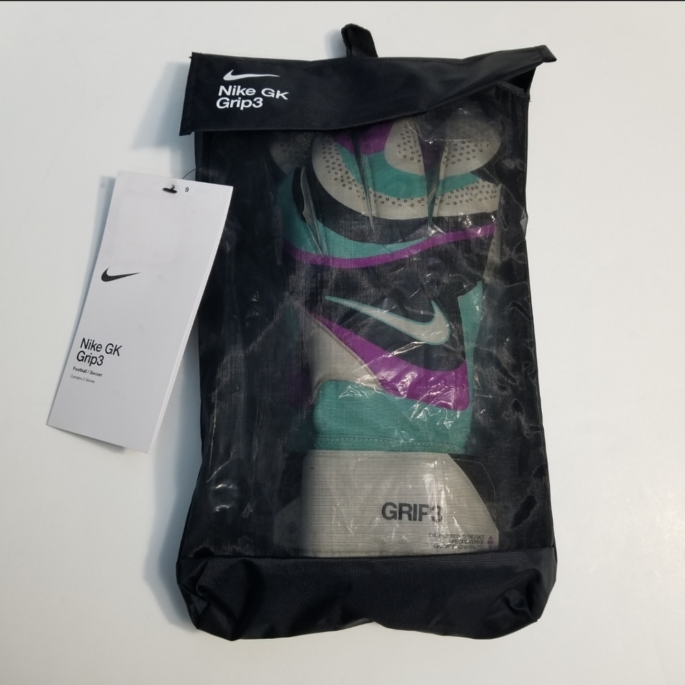 Nike Size 10 Adult GK Grip3 Goalkeeper Gloves Soccer Futbol Purple FB2998-010